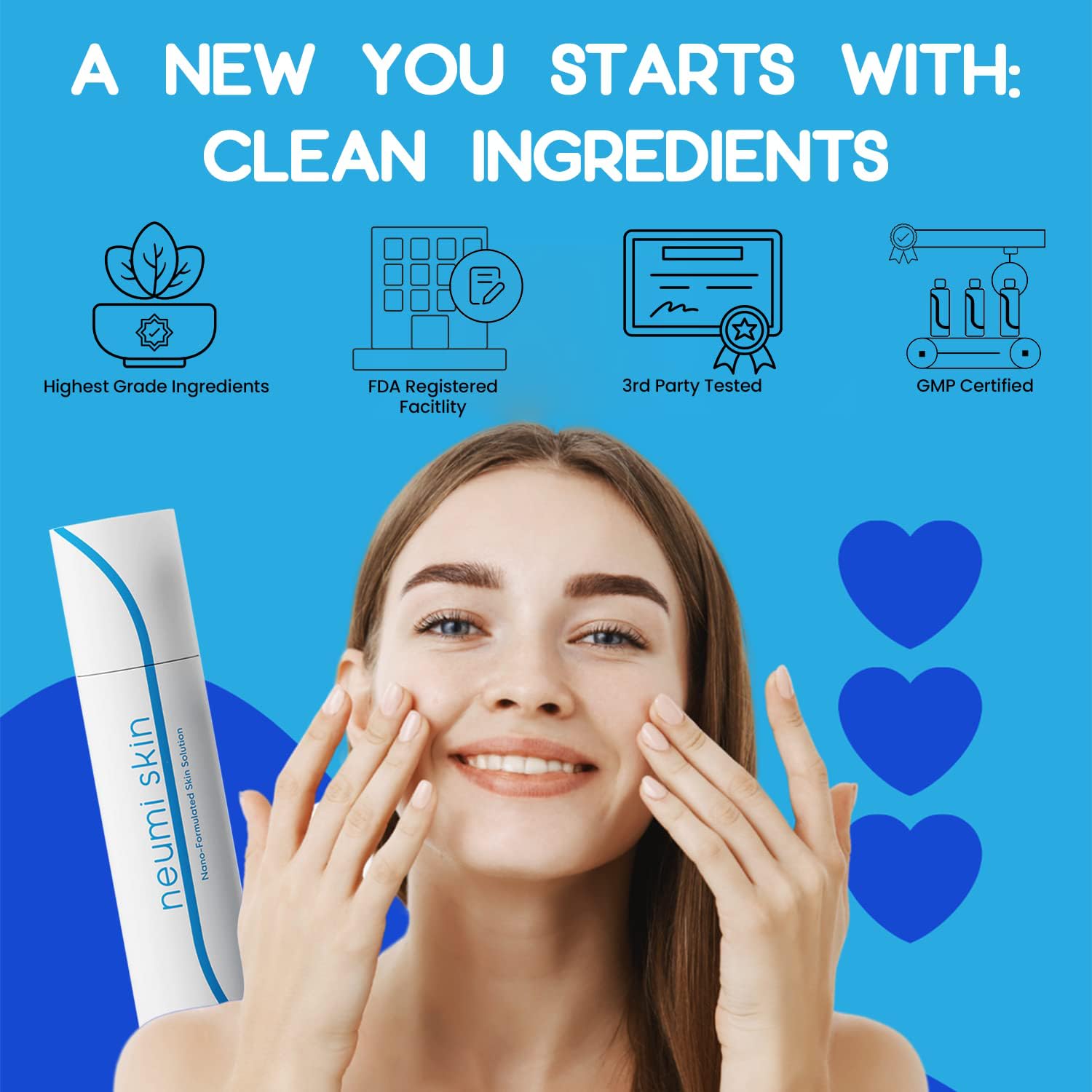 Neumi Skin Facial Spray 3.4 oz – Nano-Formulated with Glutathione, Collagen & Hyaluronic Acid