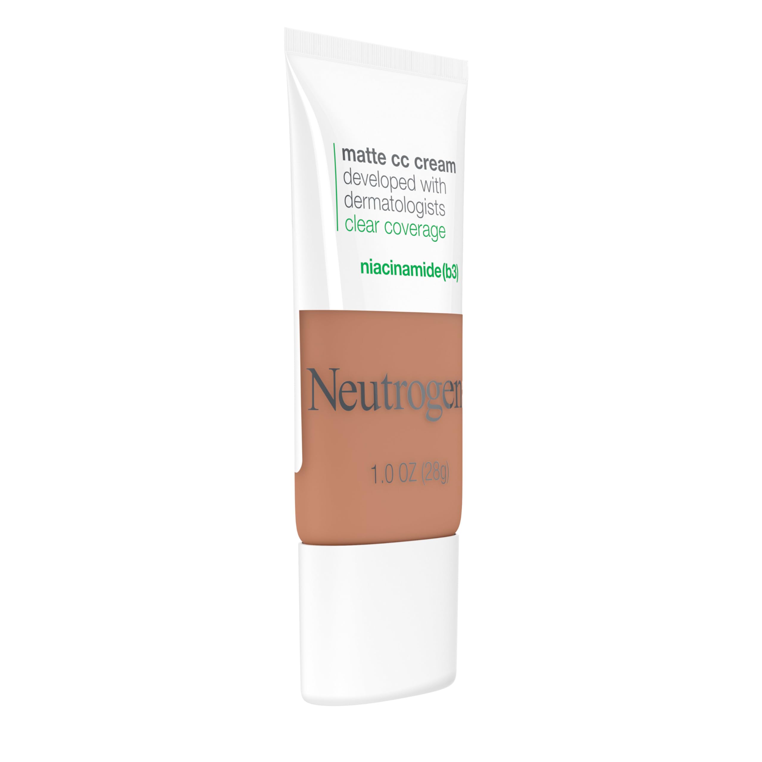 Neutrogena Clear Coverage Flawless Matte CC Cream Maple 7.0 – Full-Coverage, Oil-Free, Fragrance-Free