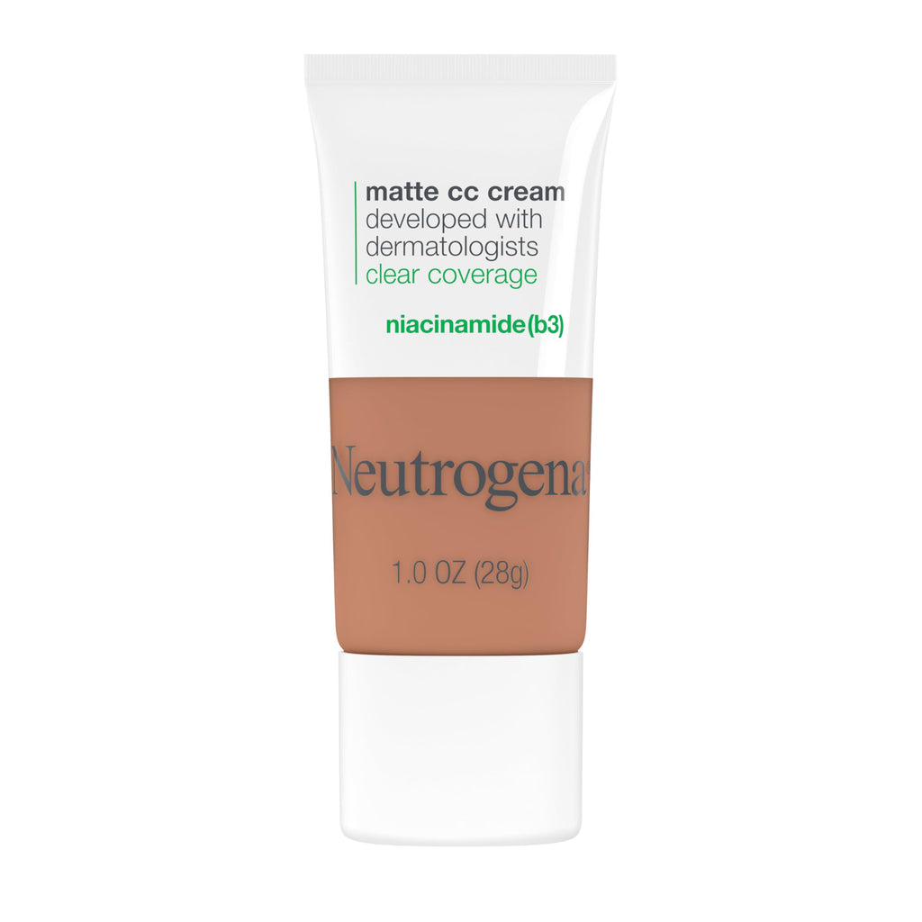 Neutrogena Clear Coverage Flawless Matte CC Cream Maple 7.0 – Full-Coverage, Oil-Free, Fragrance-Free