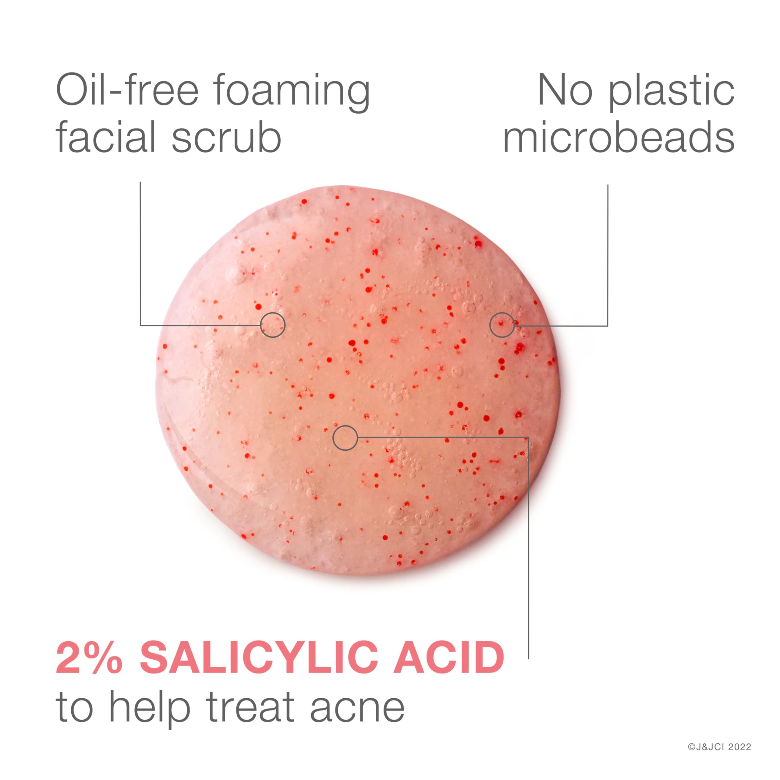 Neutrogena Oil-Free Pink Grapefruit Acne Face Wash with Vitamin C, 2% Salicylic Acid, Foaming Scrub, 6.7 fl oz, 3-Pack