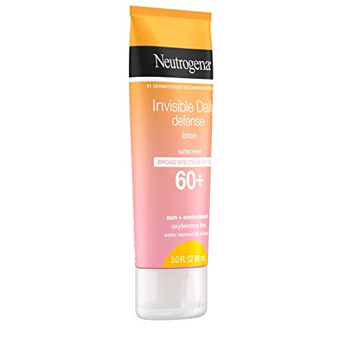 Neutrogena Invisible Daily Defense Sunscreen Lotion SPF 60+ — Broad Spectrum, Water-Resistant, Oxybenzone-Free
