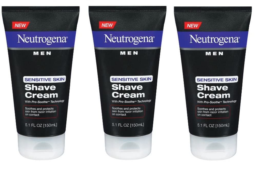 Neutrogena Men Sensitive Skin Shave Cream, 5.1 oz – Pack of 3