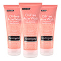 Neutrogena Oil-Free Pink Grapefruit Acne Face Wash with Vitamin C, 2% Salicylic Acid, Foaming Scrub, 6.7 fl oz, 3-Pack