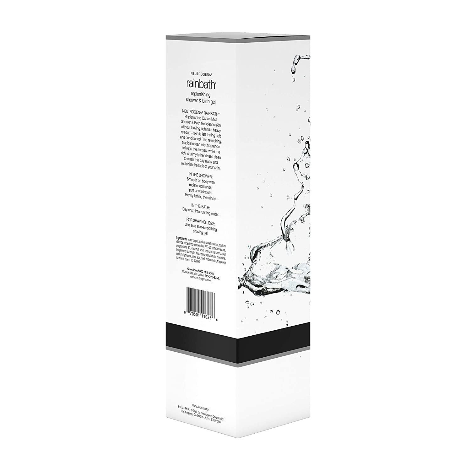 Neutrogena Rainbath Ocean Mist Shower Gel & Shaving Gel, Moisturizing Clean Rinse, 32 oz (2-pack)