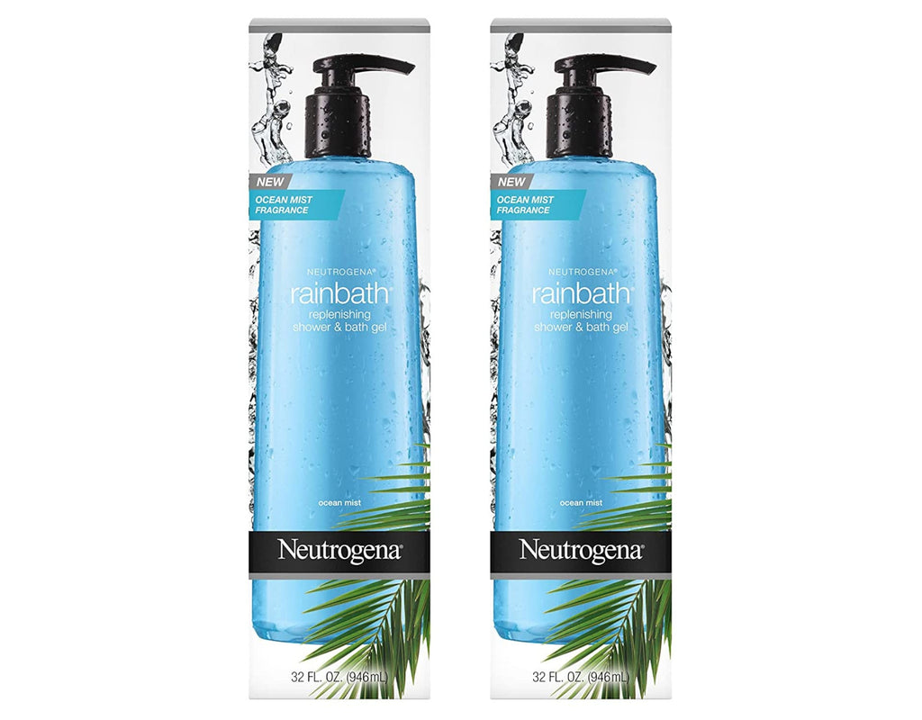 Neutrogena Rainbath Ocean Mist Shower Gel & Shaving Gel, Moisturizing Clean Rinse, 32 oz (2-pack)