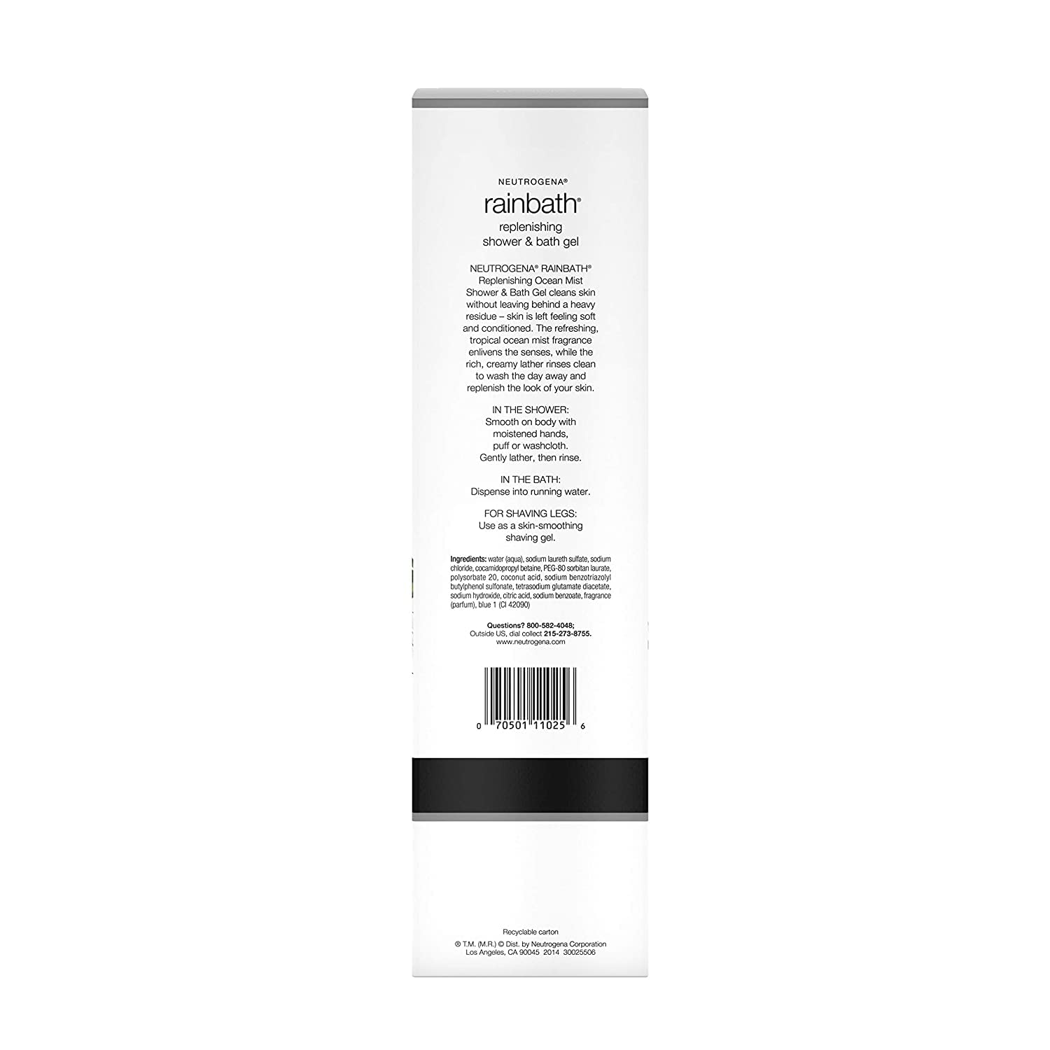 Neutrogena Rainbath Ocean Mist Shower Gel & Shaving Gel, Moisturizing Clean Rinse, 32 oz (2-pack)
