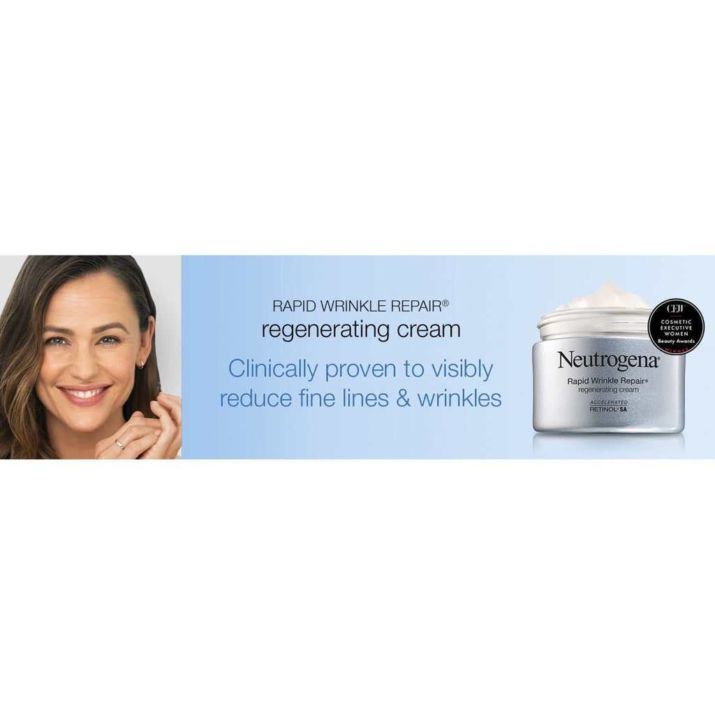 Neutrogena Rapid Wrinkle Repair Retinol Cream with Hyaluronic Acid – 1.7 oz Pack of 2 (Total 3.4 oz)
