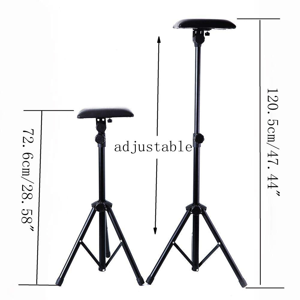 New Star Tattoo Armrest Stand — Foldable Tripod with Adjustable Height (72.6–120.5 cm)