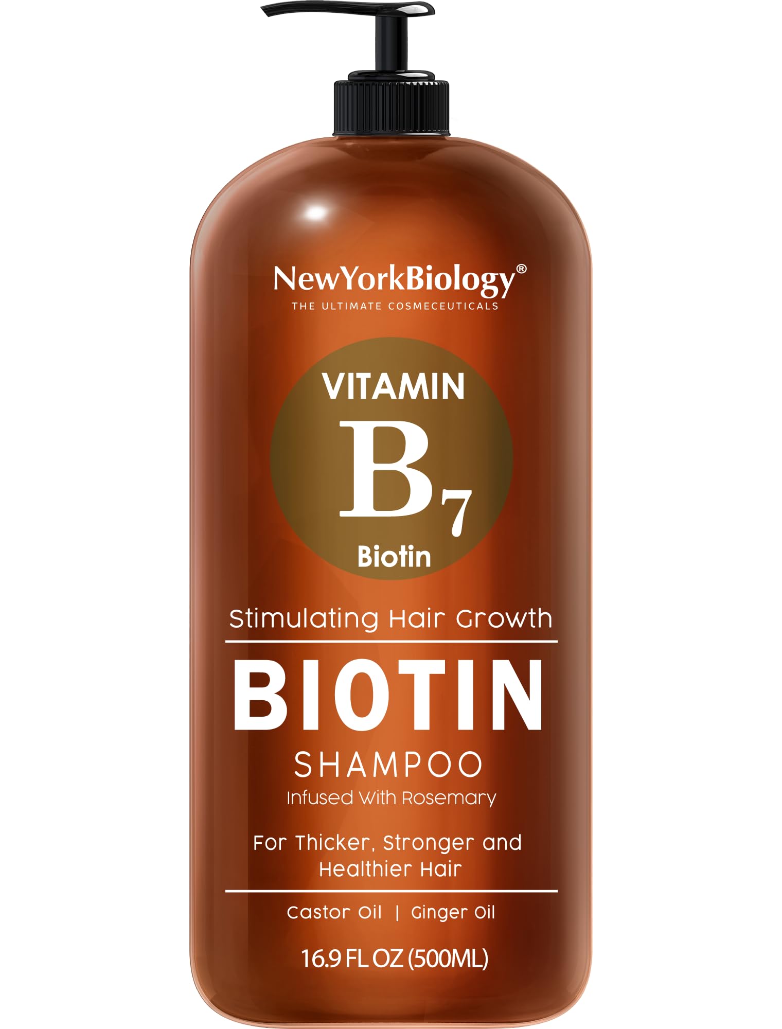 New York Biology Biotin Shampoo – Growth & Thinning Hair, Thickening Formula, Anti-Dandruff, 16.9 oz
