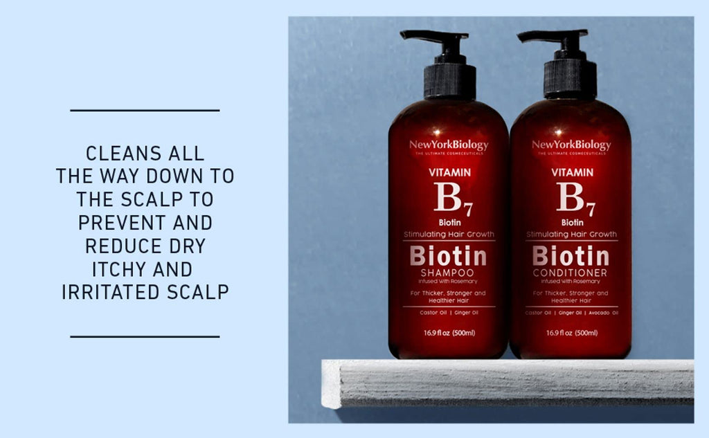 New York Biology Biotin Shampoo – Growth & Thinning Hair, Thickening Formula, Anti-Dandruff, 16.9 oz