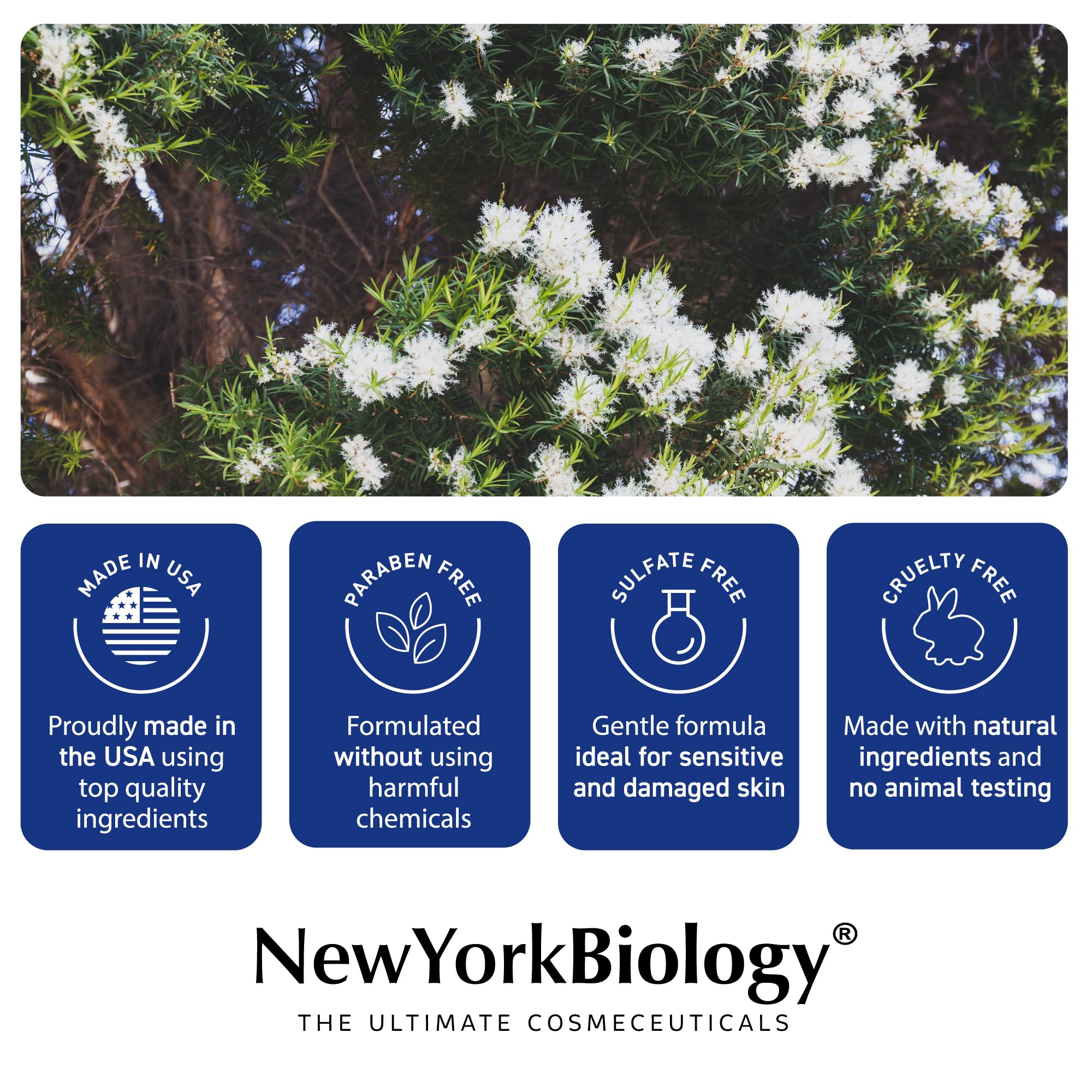 New York Biology Tea Tree Mint Body Wash – For Men & Women | 16.9 fl oz Pack of 2 | Hydrating & Refreshing Cleanser