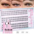 Newcally Natural Lash Clusters Kit 8-12mm – Clear Lash Band DIY C-Curly Lashes