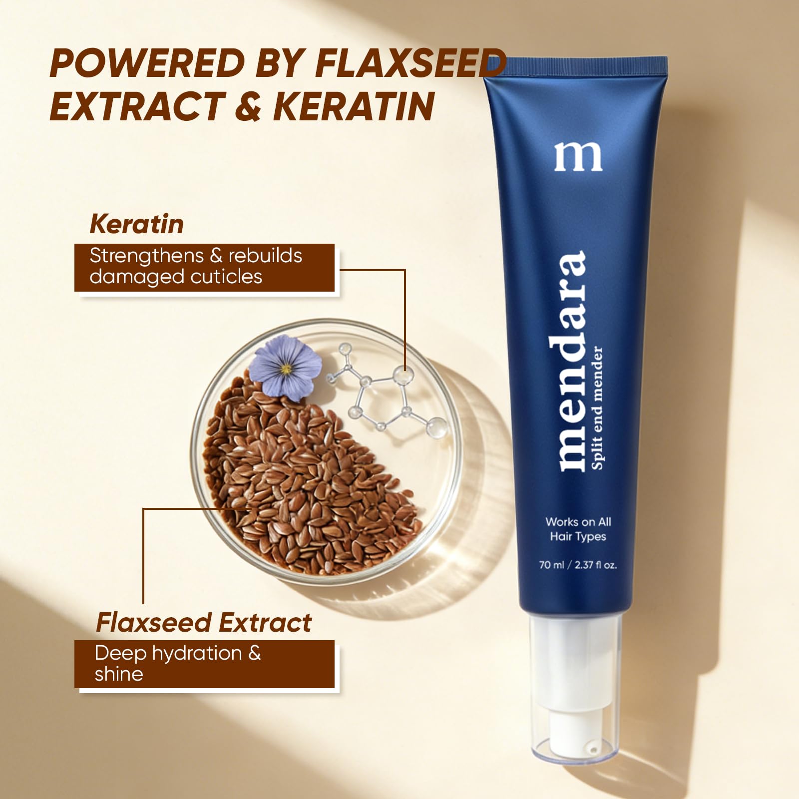 NEWUREHO Split End Mender – Repair & Seal Ends, Reduce Breakage, Anti-Frizz Leave-In Serum (70ml)