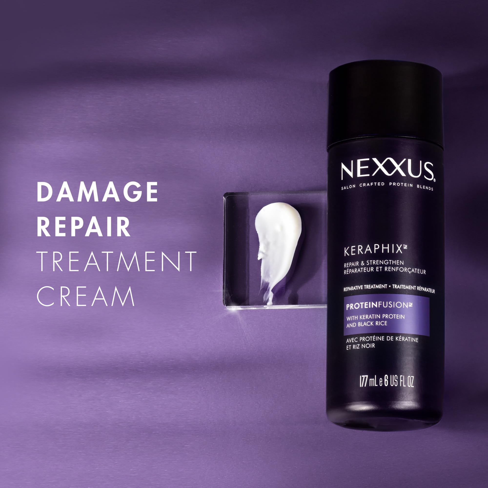 Nexxus Keraphix Damage Repair Pre-Wash Treatment Cream with Keratin Protein & Black Rice – 6 oz