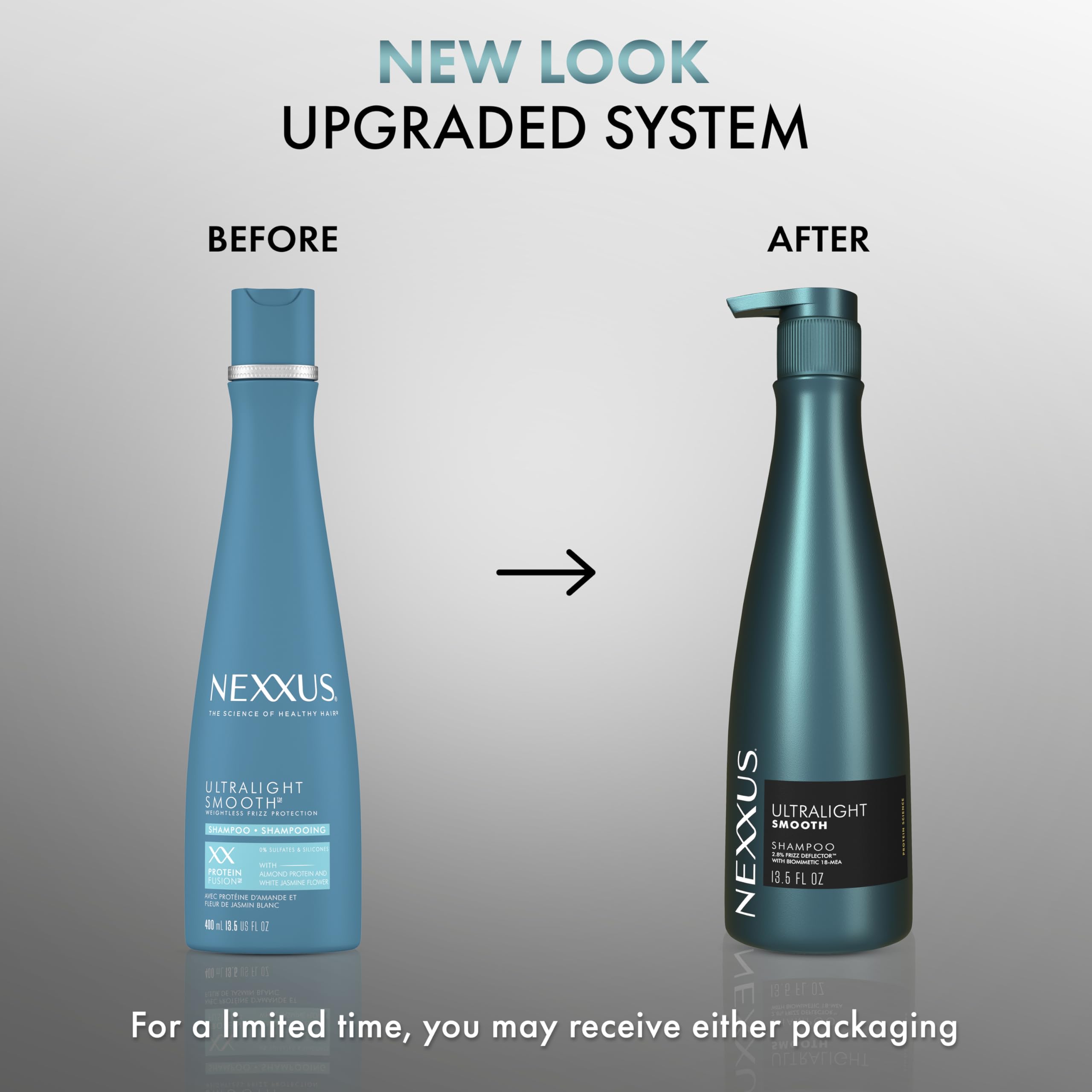 Nexxus Ultralight Smooth Shampoo — Weightless Frizz Defense for Dry, Frizzy Hair (13.5 fl oz)