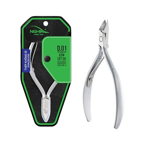 NGHIA Cuticle Nipper D-01 - Stainless Steel, Ergonomic Nail Care Tool