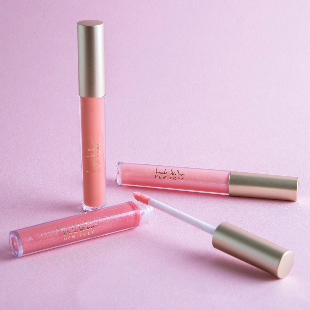 Nicole Miller New York Lip Gloss Collection – 10 Shimmery Shades in Peach Pack