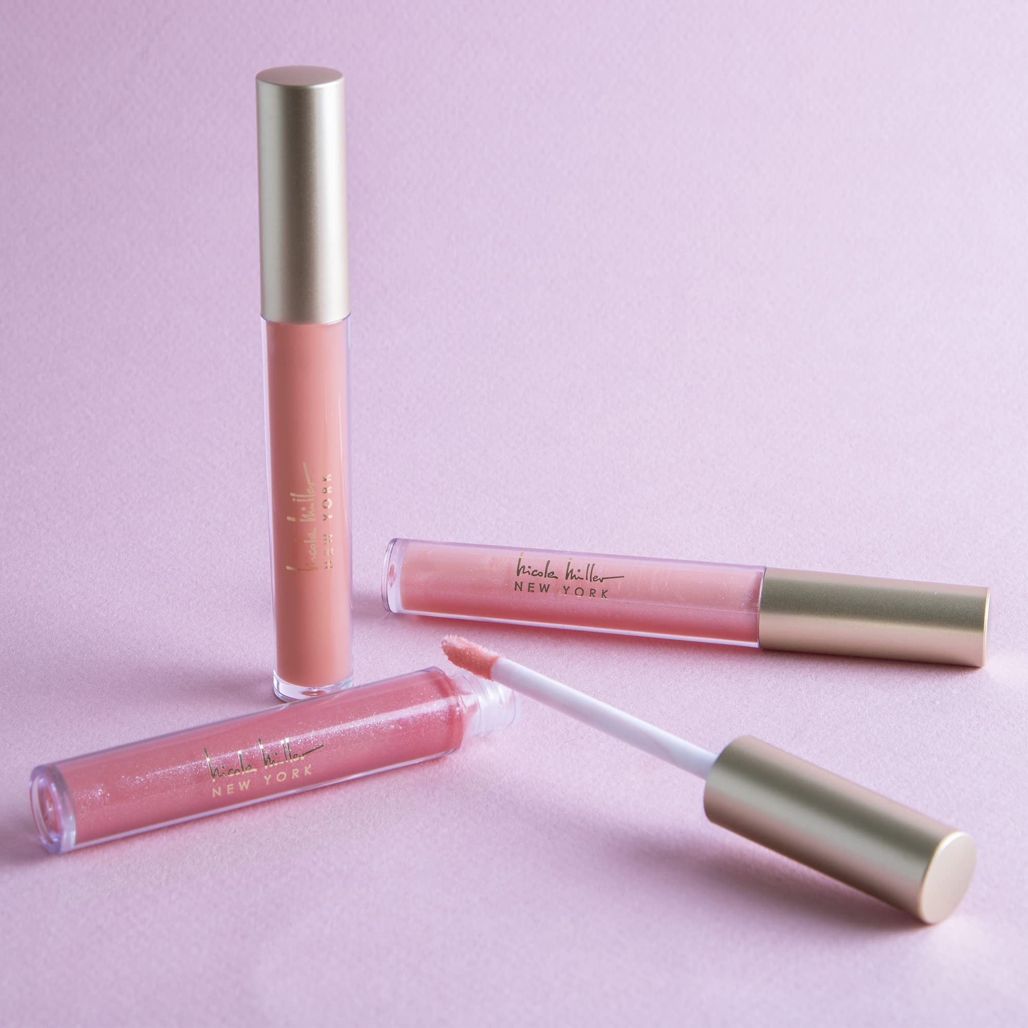 Nicole Miller New York Lip Gloss Collection – 10 Shimmery Shades in Peach Pack