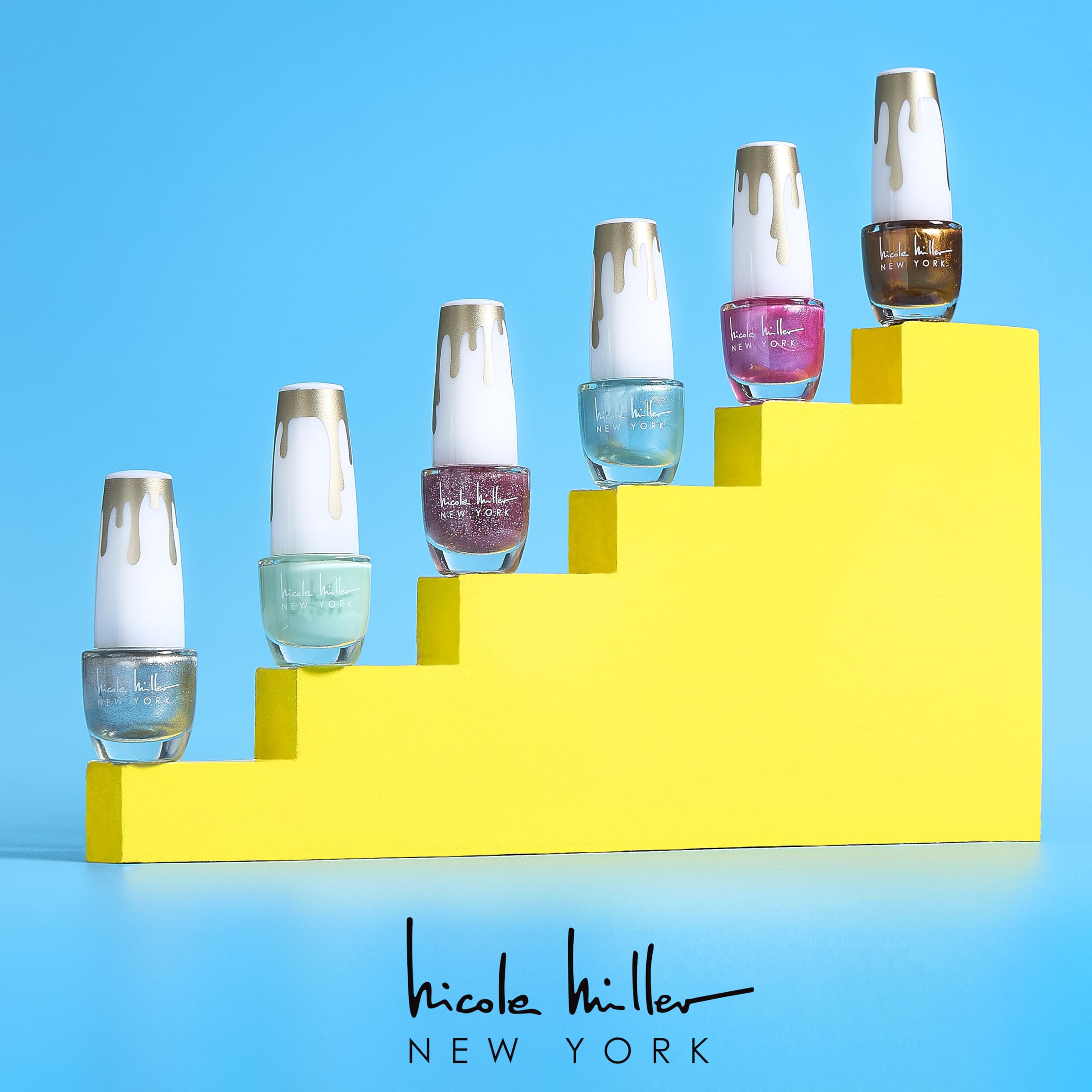 Nicole Miller New York 20-Piece Gel Nail Polish Set – Glossy Colors for Women & Teens