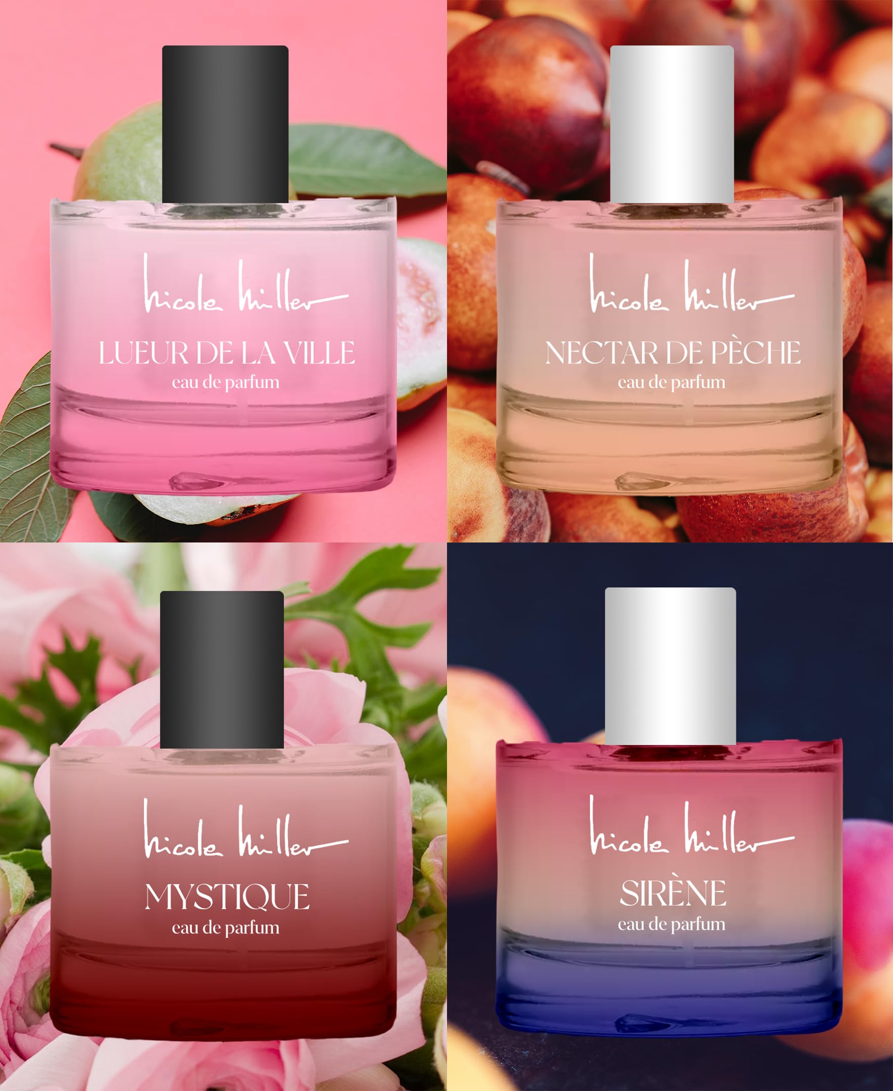 Nicole Miller New York 4-Piece 20ml Coffret Set | Lueur De La Ville, Nectar De Peche, Sirène, Mystique