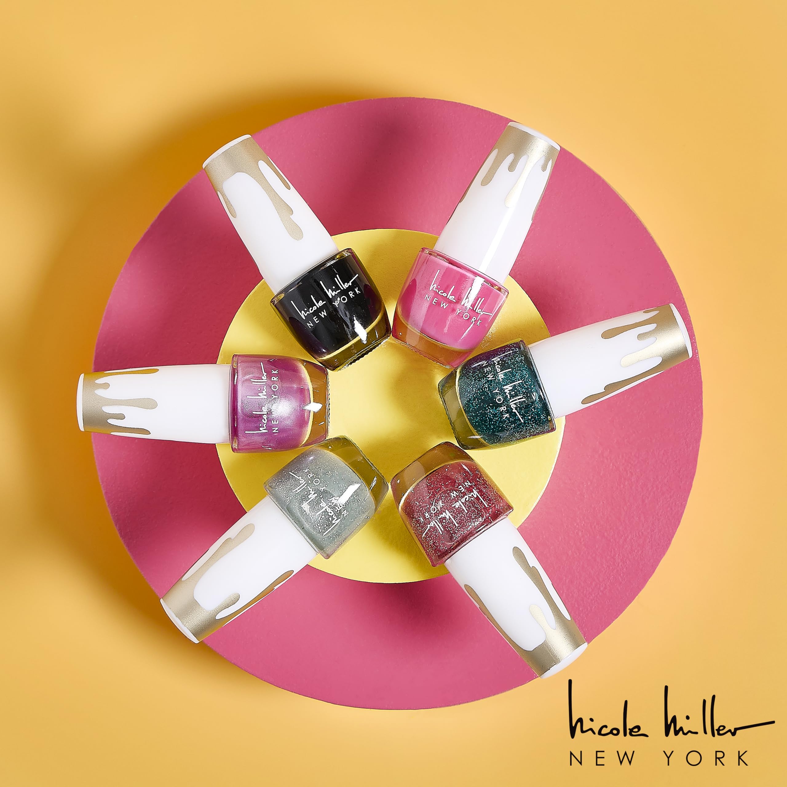 Nicole Miller New York 20-Piece Gel Nail Polish Set – Glossy Colors for Women & Teens