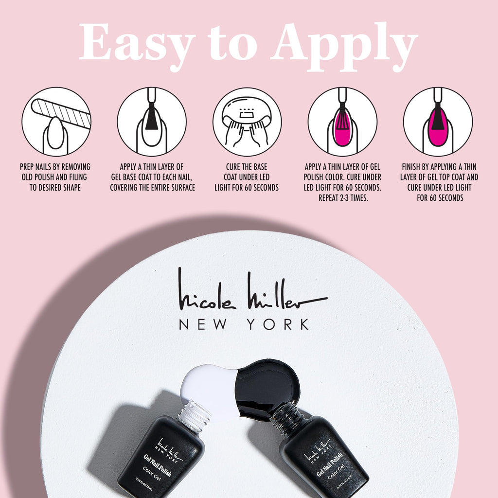 Nicole Miller New York Gel Nail Polish Collection — 20-Piece Set with 16 Colors, 2 Base Coats & 2 Top Coats