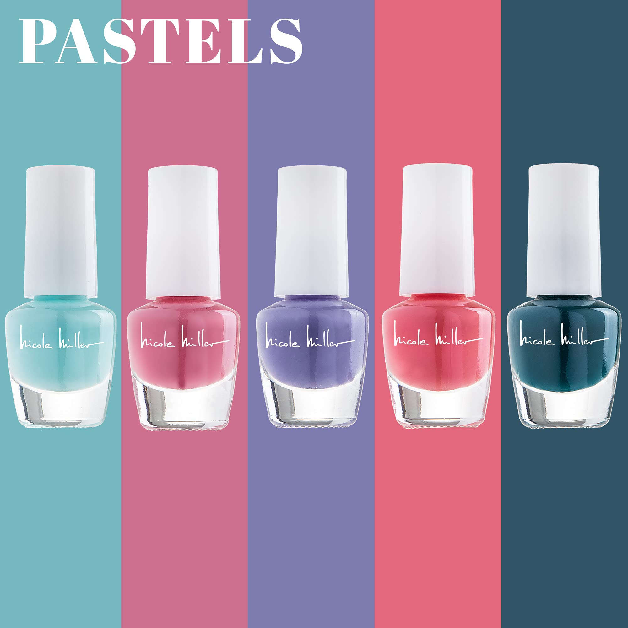 Nicole Miller New York Mini Nail Polish Set – 15-Piece Glossy Nail Colors Collection