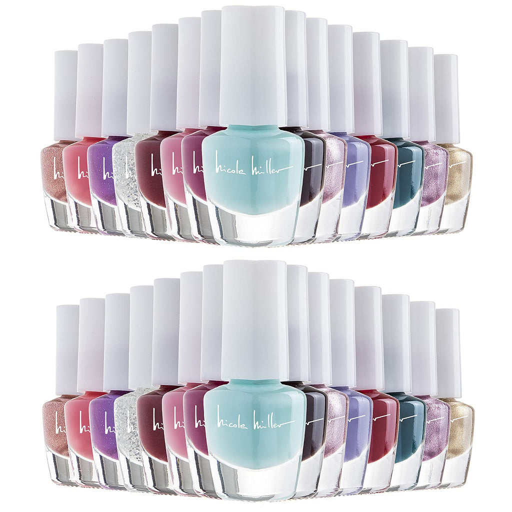 Nicole Miller New York Mini Nail Polish Set – Glossy, Vibrant 2-Pack Collection