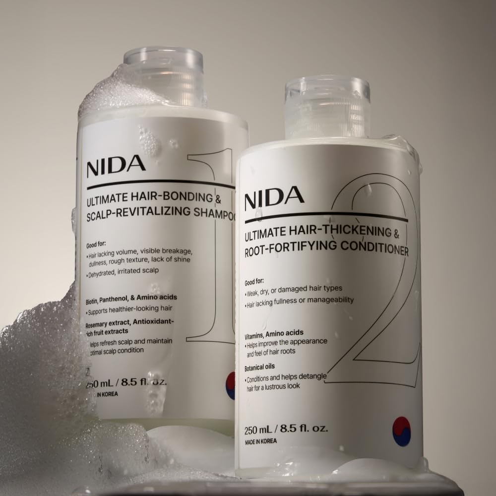 NIDA Ultimate Hair-Thickening & Root-Fortifying Conditioner | Soft, Shiny, Strong Hair | 8.5 fl oz / 250 ml