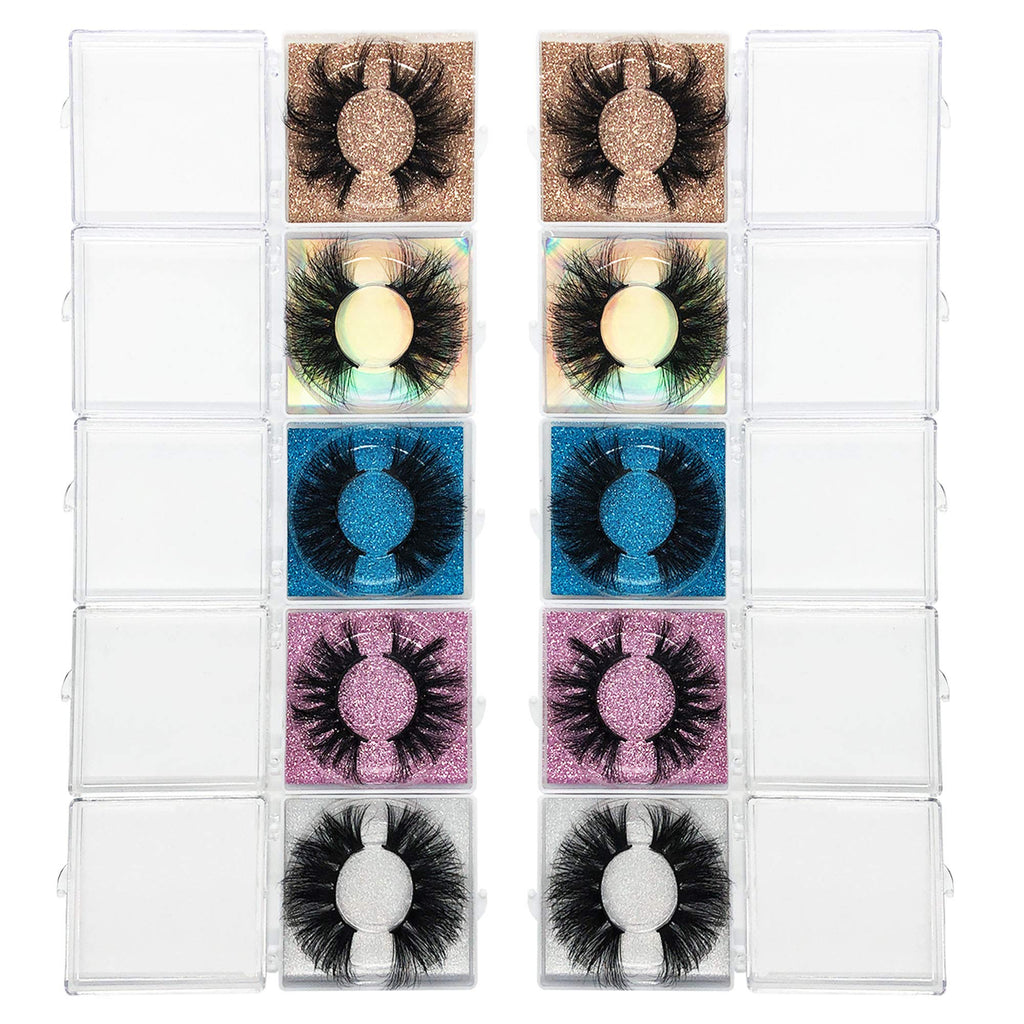 Ninglash 25mm Mink Eyelashes – 10 Pack, Dramatic 3D Full-Strip, Cruelty-Free Bulk