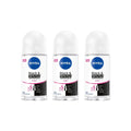 NIVEA Black & White Invisible Roll-On Antiperspirant Deodorant 50ml – 72H Protection (Pack of 3)