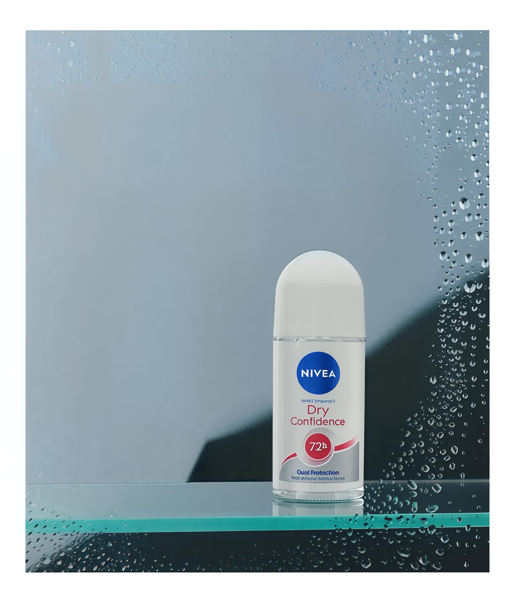 NIVEA Dry Comfort Roll-On Deodorant 50ml – 48H Protection, Alcohol-Free (2-pack)