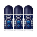 NIVEA Men Fresh Active Roll-On – 48h Protection, Ocean Extracts, Alcohol-Free, 3 x 1.7 oz