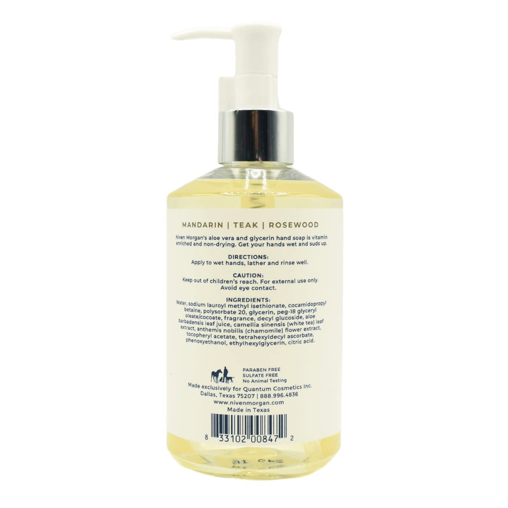 Niven Morgan Mandarin Teak & Rosewood Hand Soap – 11 fl oz (325 ml)