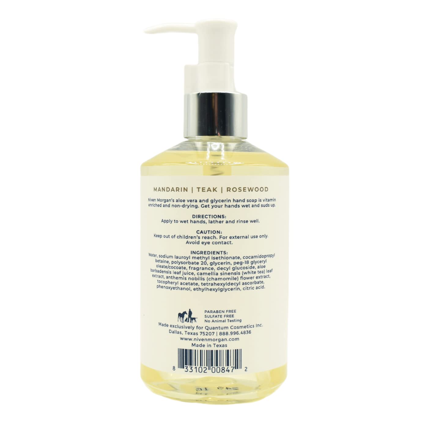 Niven Morgan Mandarin Teak & Rosewood Hand Soap – 11 fl oz (325 ml)