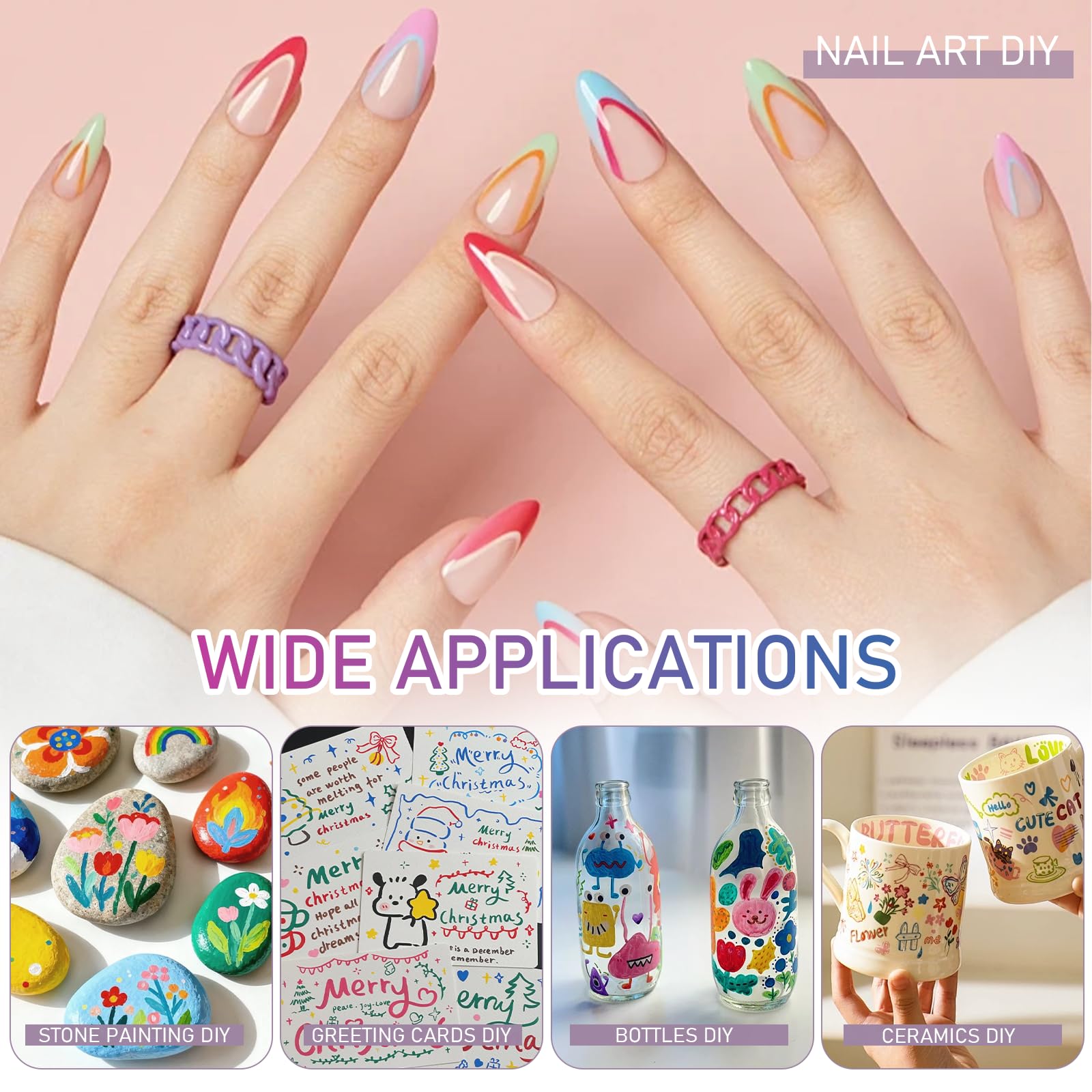 NivLop 12-Color Nail Art Pens Set – Graffiti Dotting Pen & Painting Liner for DIY Manicures