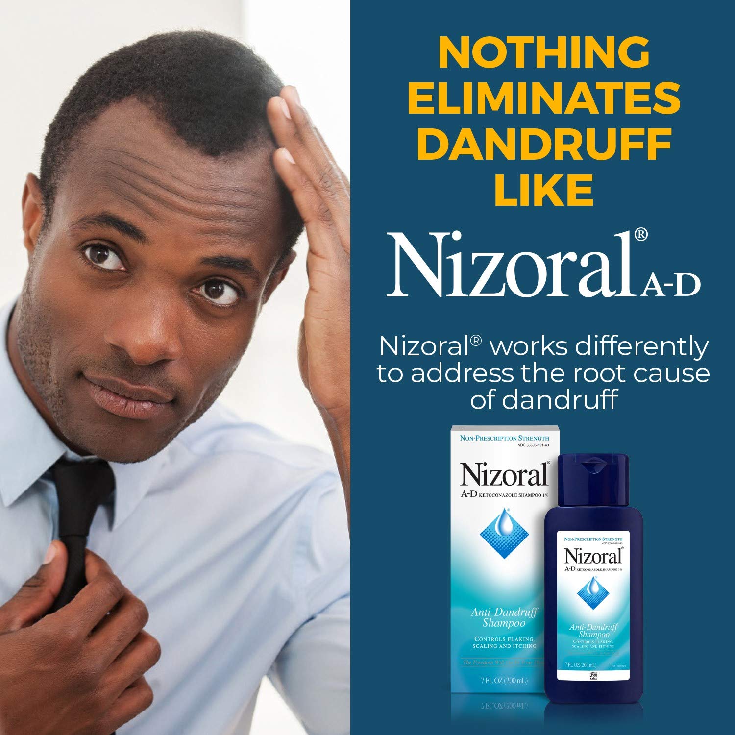 Nizoral A-D Anti-Dandruff Shampoo Value Pack, Blue, Fresh Scent, 7 oz x 2