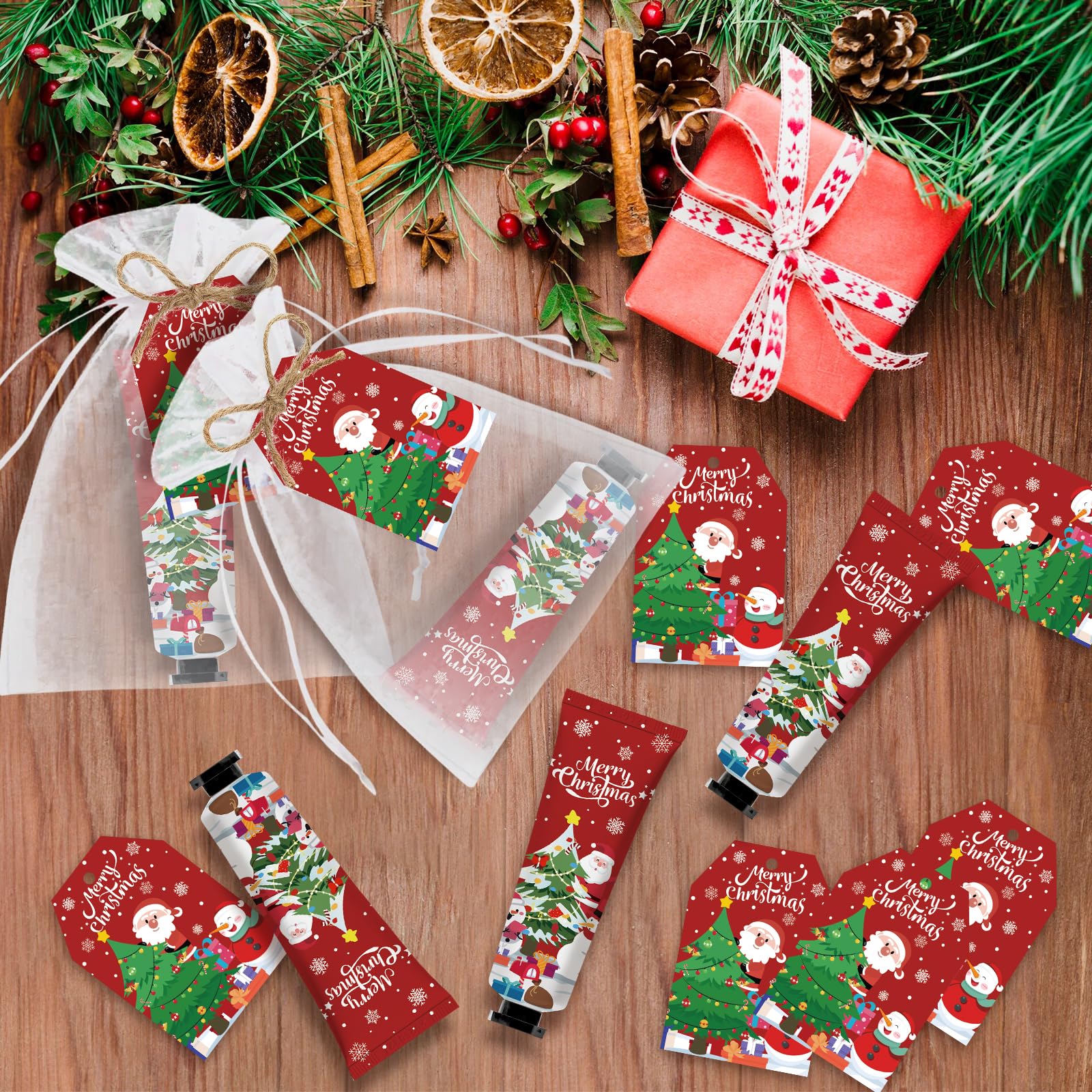 50-Piece Nlicrst Christmas Hand Cream Bulk Set – Santa & Snowman Gift Favors