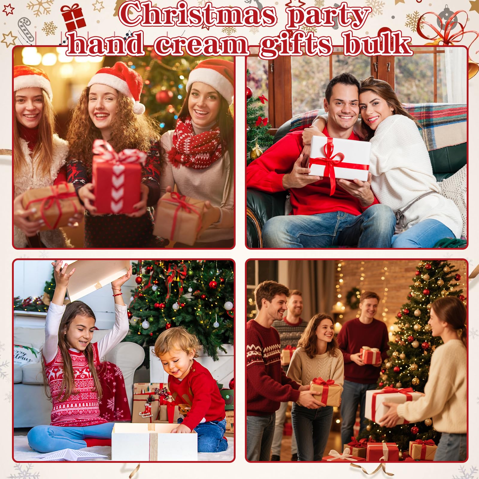 50-Piece Nlicrst Christmas Hand Cream Bulk Set – Santa & Snowman Gift Favors