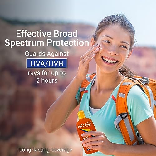 NO-AD SPF 50 SPORT Sunscreen Lotion – Hypoallergenic, Broad Spectrum UVA/UVB, Water Resistant, 16oz Pack of 2