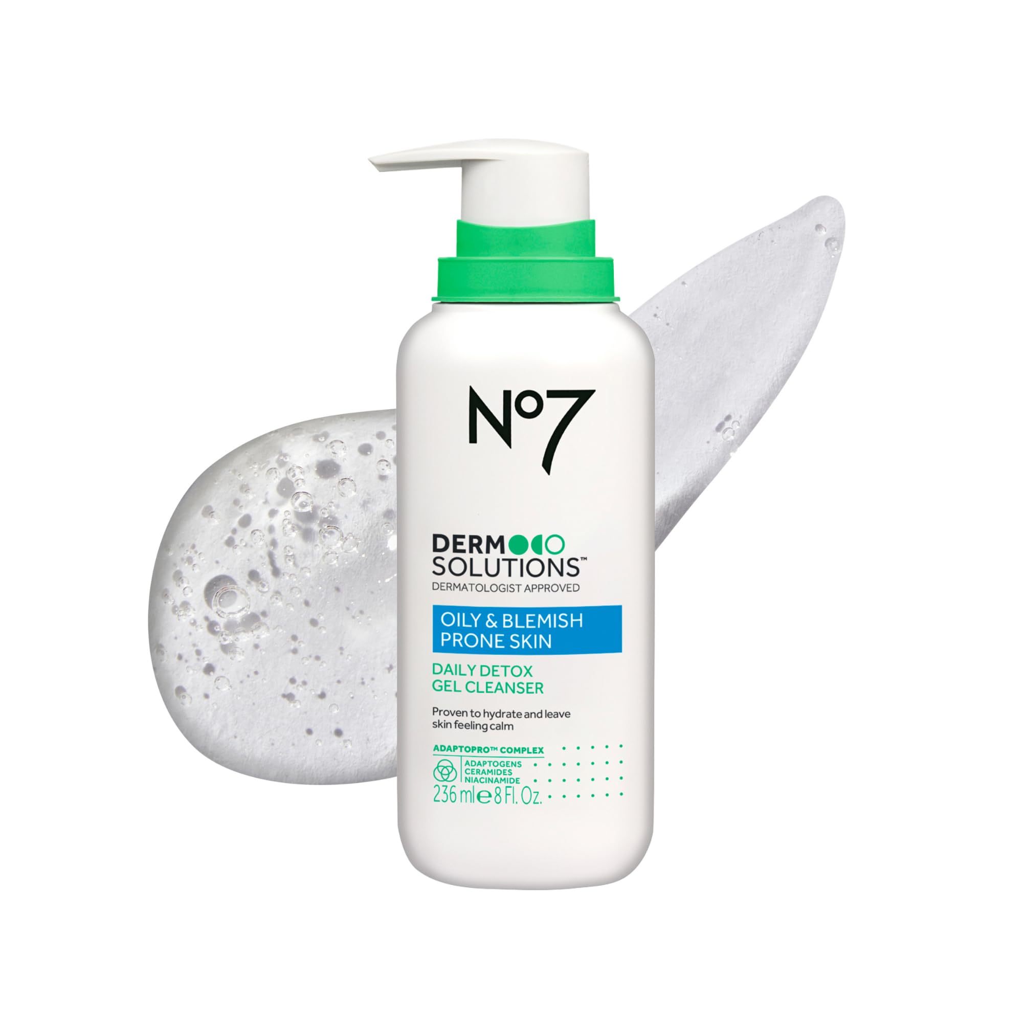 No7 Derm Solutions Daily Detox Foaming Cleanser | Ceramides, Niacinamide & Adaptogens