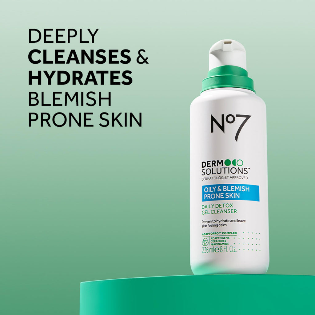 No7 Derm Solutions Daily Detox Foaming Cleanser | Ceramides, Niacinamide & Adaptogens