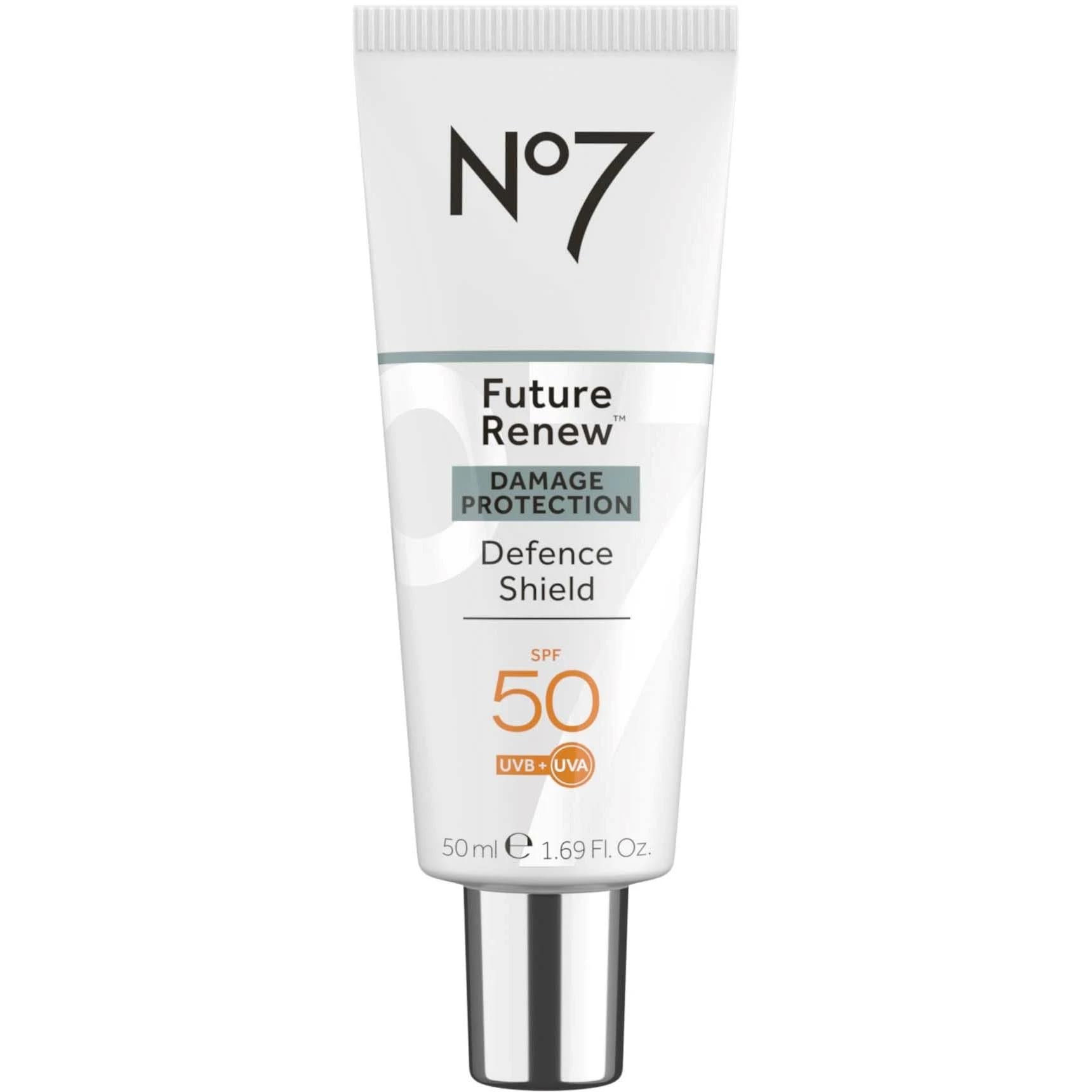 No7 Future Renew Defense Shield SPF 50 – Oil-Free Facial Moisturizer & Sunscreen with Peptides