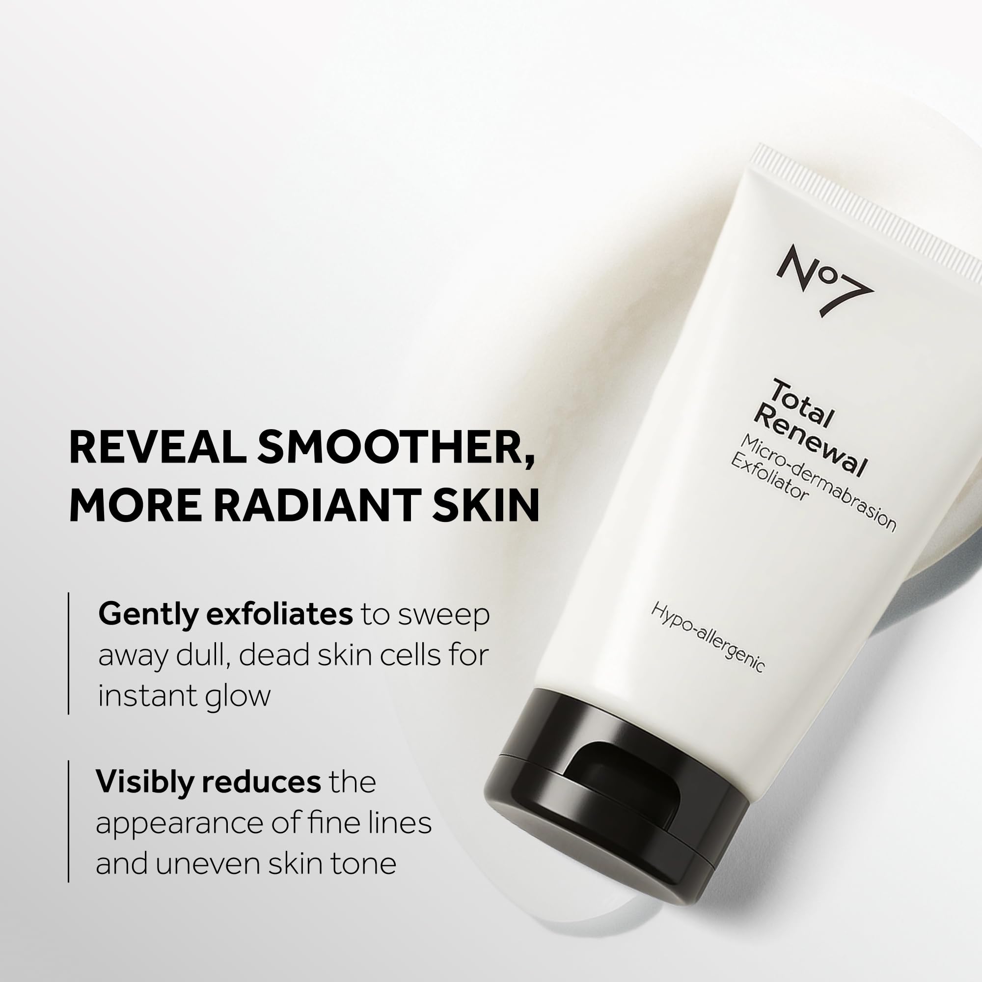 No7 Microdermabrasion Total Renewal Face Scrub – Gentle Exfoliator for Sensitive Skin & Even Tone (2.5 oz)