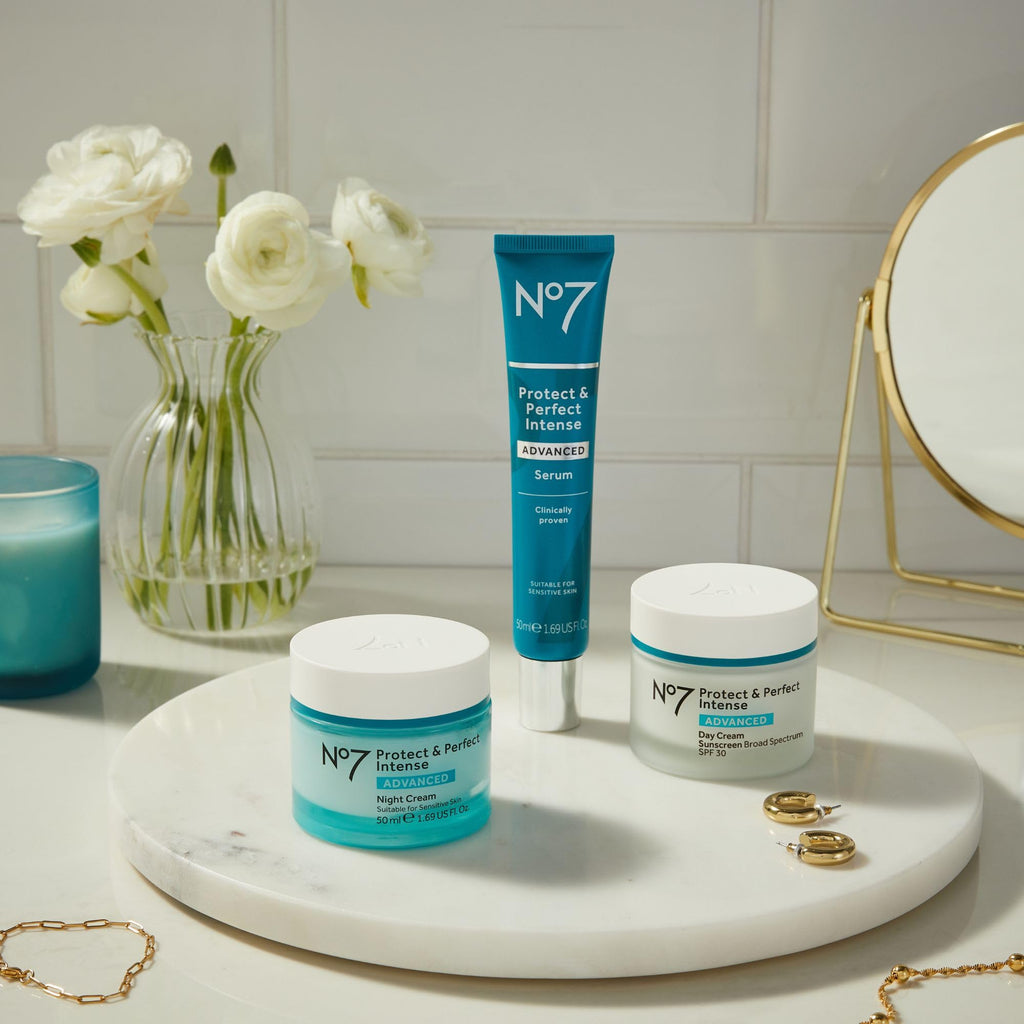 No7 Protect & Perfect Intense Advanced Night Cream – Vitamin E, Shea Butter & Collagen Peptide Technology (1.69 fl oz)