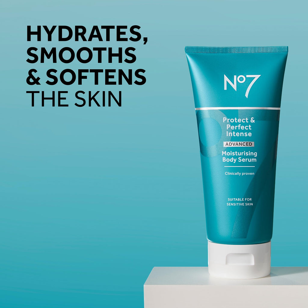 No7 Protect & Perfect Intense Advanced Body Serum – Hyaluronic Acid, Argan Oil, Collagen Peptides, 6.7 oz