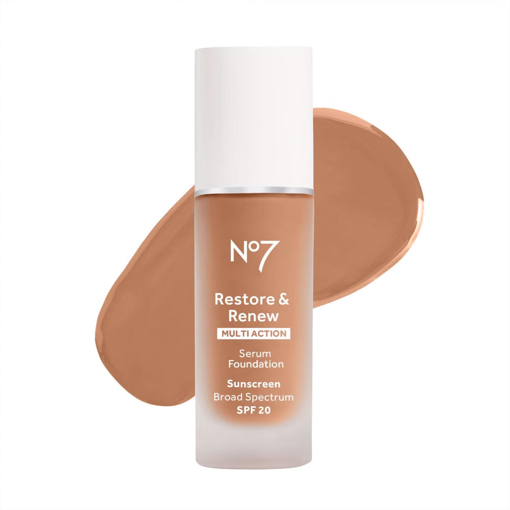No7 Restore & Renew Multi Action Serum Foundation in Dune – Medium Coverage with Vitamin C, Vitamin E & Collagen