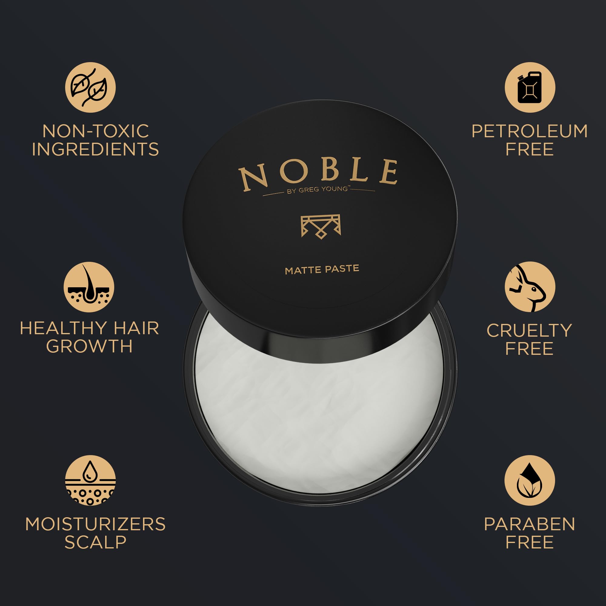 Noble By Greg Young - Strong Hold Matte Hair Paste | Flexible & Long-Lasting Style