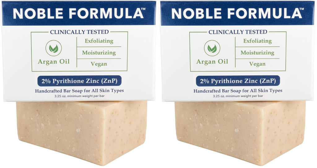 Noble Formula Zinc Bar Soap with Olive Oil & Argan Oil – 2% ZnP (Pack of 2)