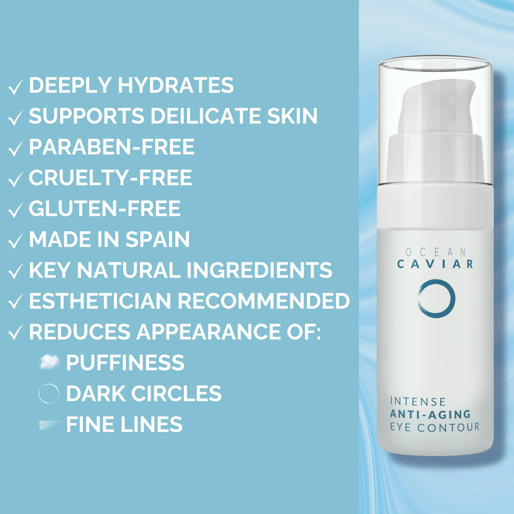 Noche Y Dia Caviar Eye Contour – Anti-Aging Eye Cream with Hyaluronic Acid (30mL) – Made in Spain